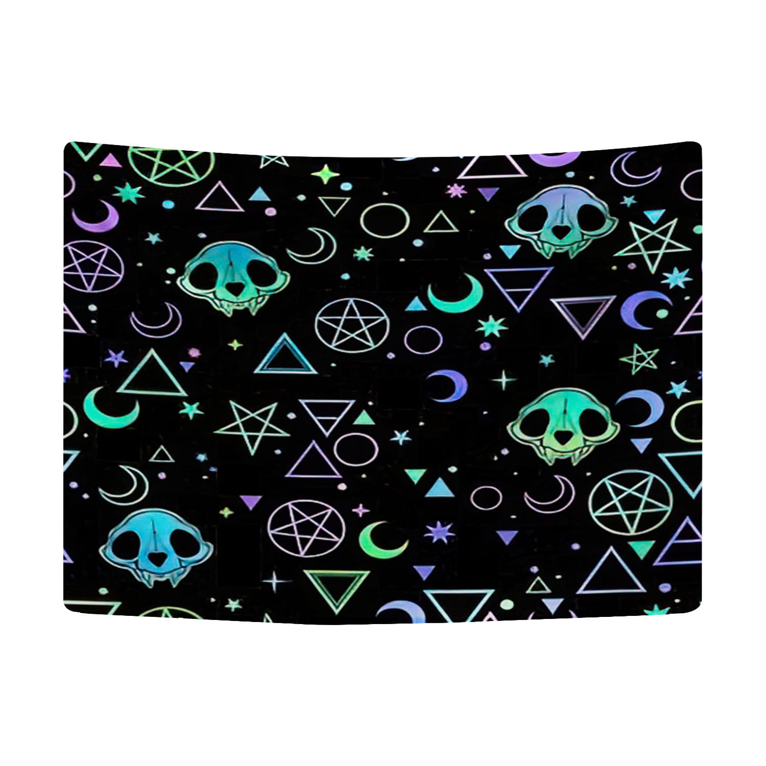 Tapeçaria, Halloween, Esqueleto, Geometria, 150x130cm, Microtecido