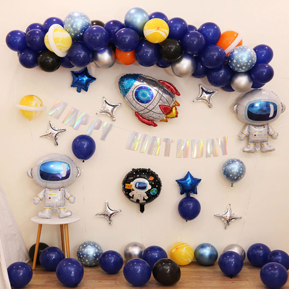 Kit De Balão: 92 Peças De Folha De Látex Azul Para Festa De Aniversário De Bebês