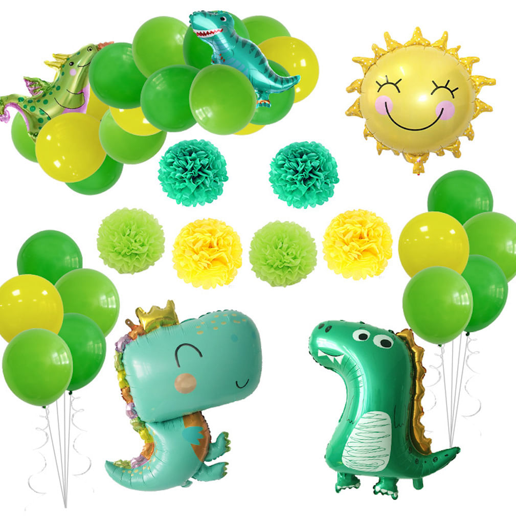 Kit De Balão Dinosaur 31 Peças De Folha De Látex Com Banner