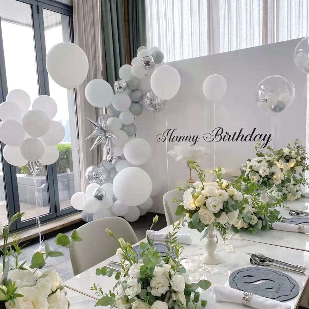 Kit De Balões 70 Balões Brancos De Látex Para Festas E Festivais