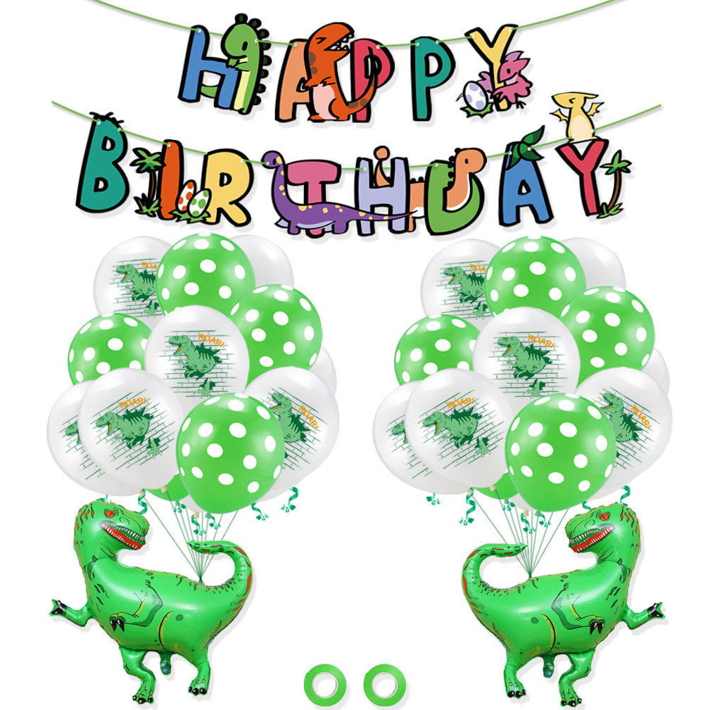 Kit De Balão Dinosaur Party Latex Foil Confetti 25 Unidades