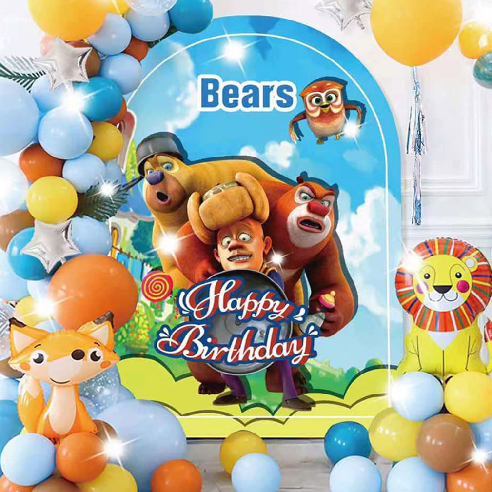 Kit De Balões Boonies Bears Latex Foil 54 Unidades Para Festa De Aniversário