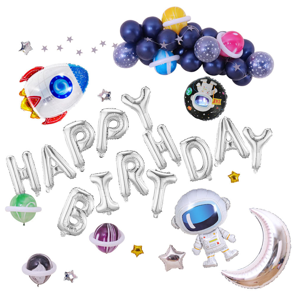 Kit De Balões Outer Space Theme 50 Balões De Folha De Látex