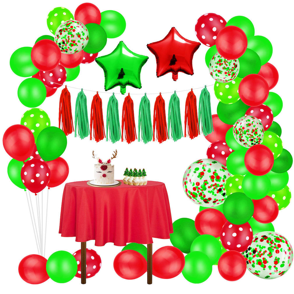 Kit Christmas Balloon Arch, 96 Unidades, Balão De Confete Em Folha De Látex