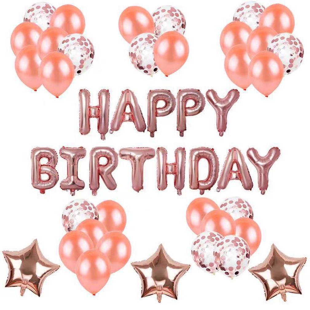 Kit De Balão Para Festa De Feliz Aniversário, 36 Peças De Confete Em Folha De Látex