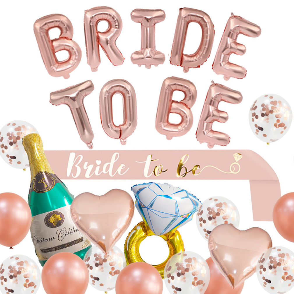 Kit De Balões Bride To Be Party, 26 Unidades De Balões De Látex De Alumínio