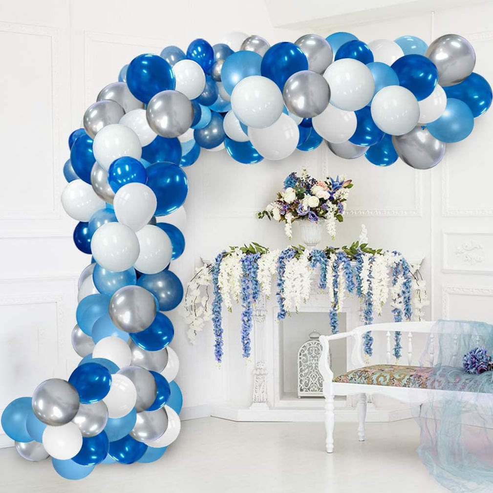 Kit Party Balloon Arch, 117 Unidades De Balões De Látex Azuis Para Aniversário