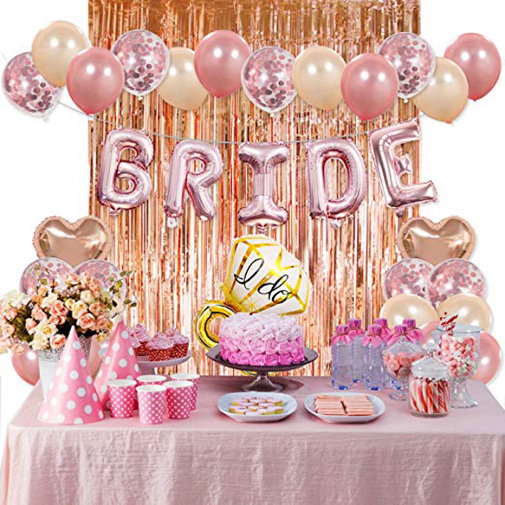 Kit De Balão Bride To Be 39 Peças De Folha De Látex Com Banner