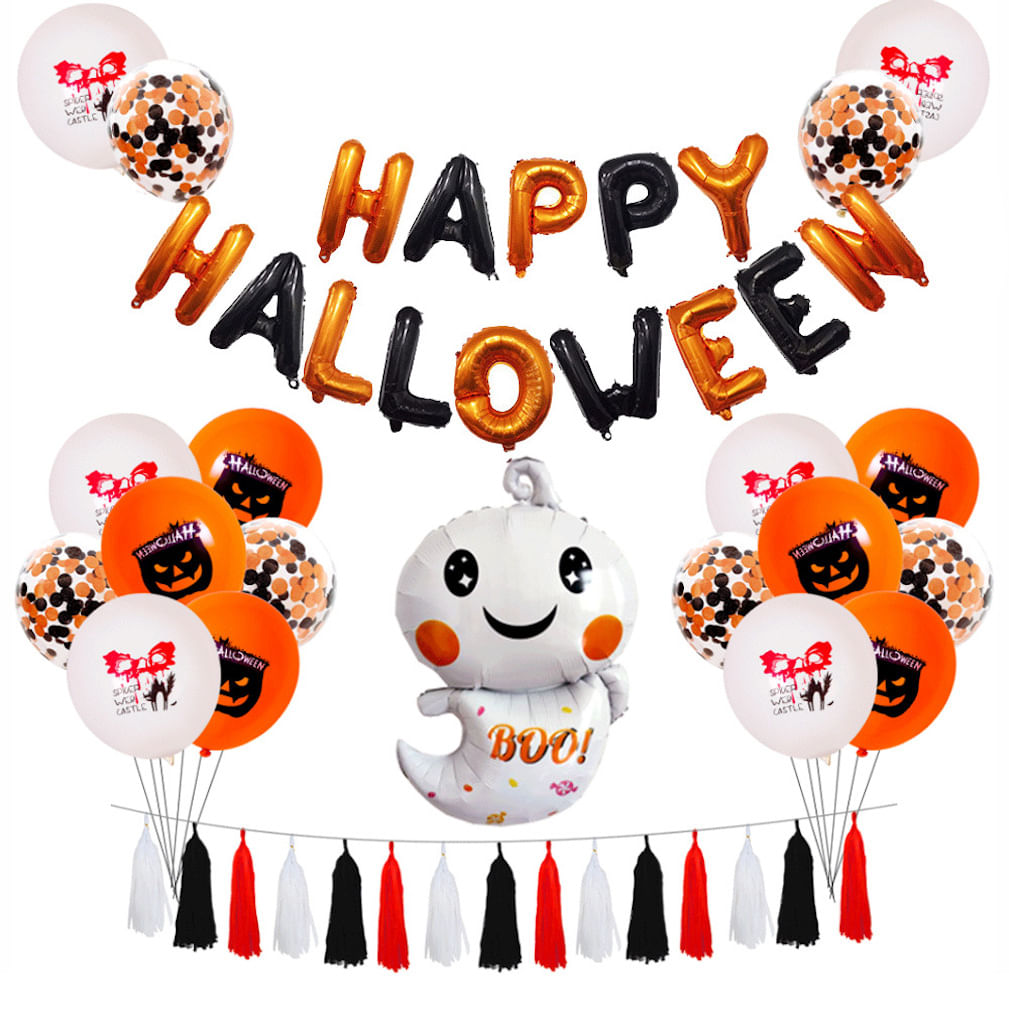 Kit De Balões De Decoração De Halloween, 50 Unidades De Abóbora Mylar