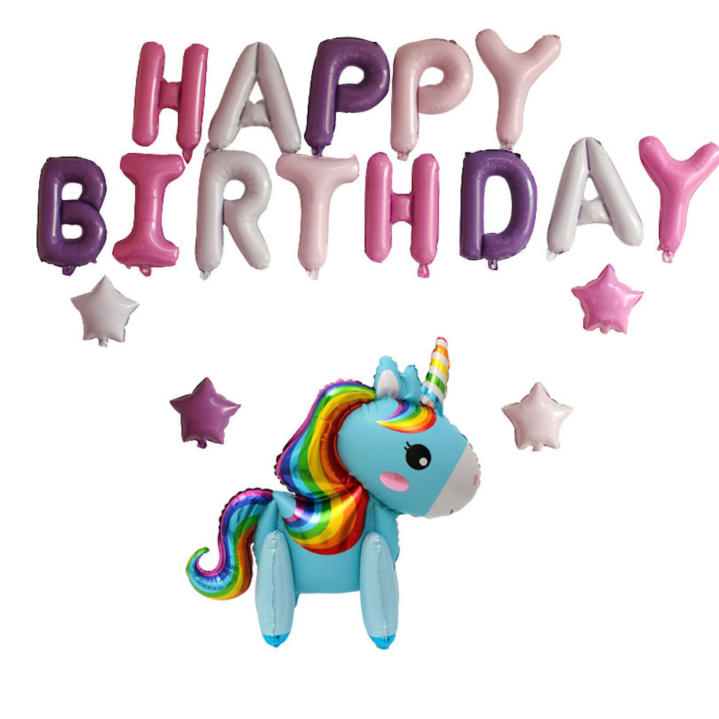 Kit De Balões Blue Horse Foil Balons Para Aniversário (6 Unidades)