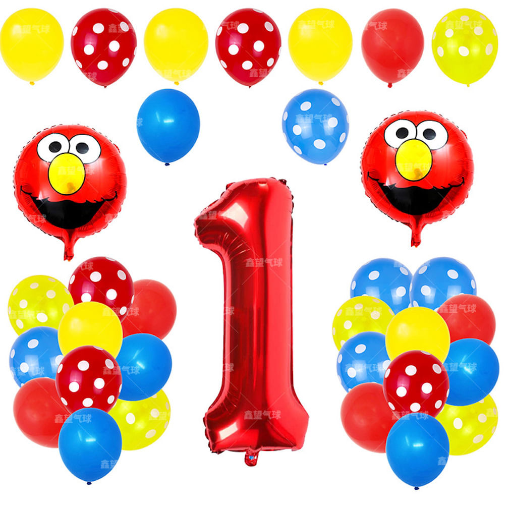 Kit De Balão De 1º Aniversário, 42 Unidades De Látex Mylar, Vermelho, Azul