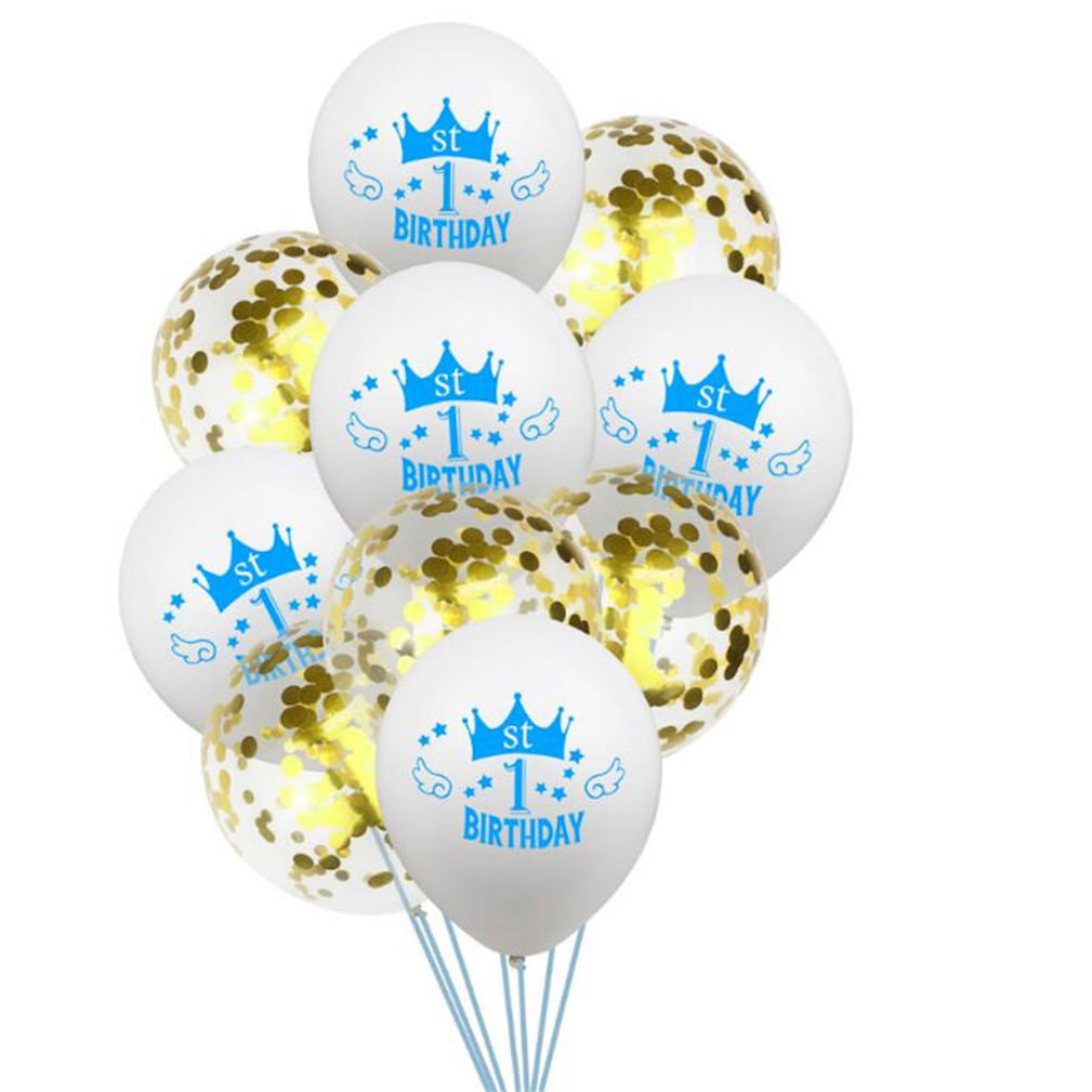 Kit De Balões De Decoração De Aniversário Para 1º Aniversário (10 Unidades)