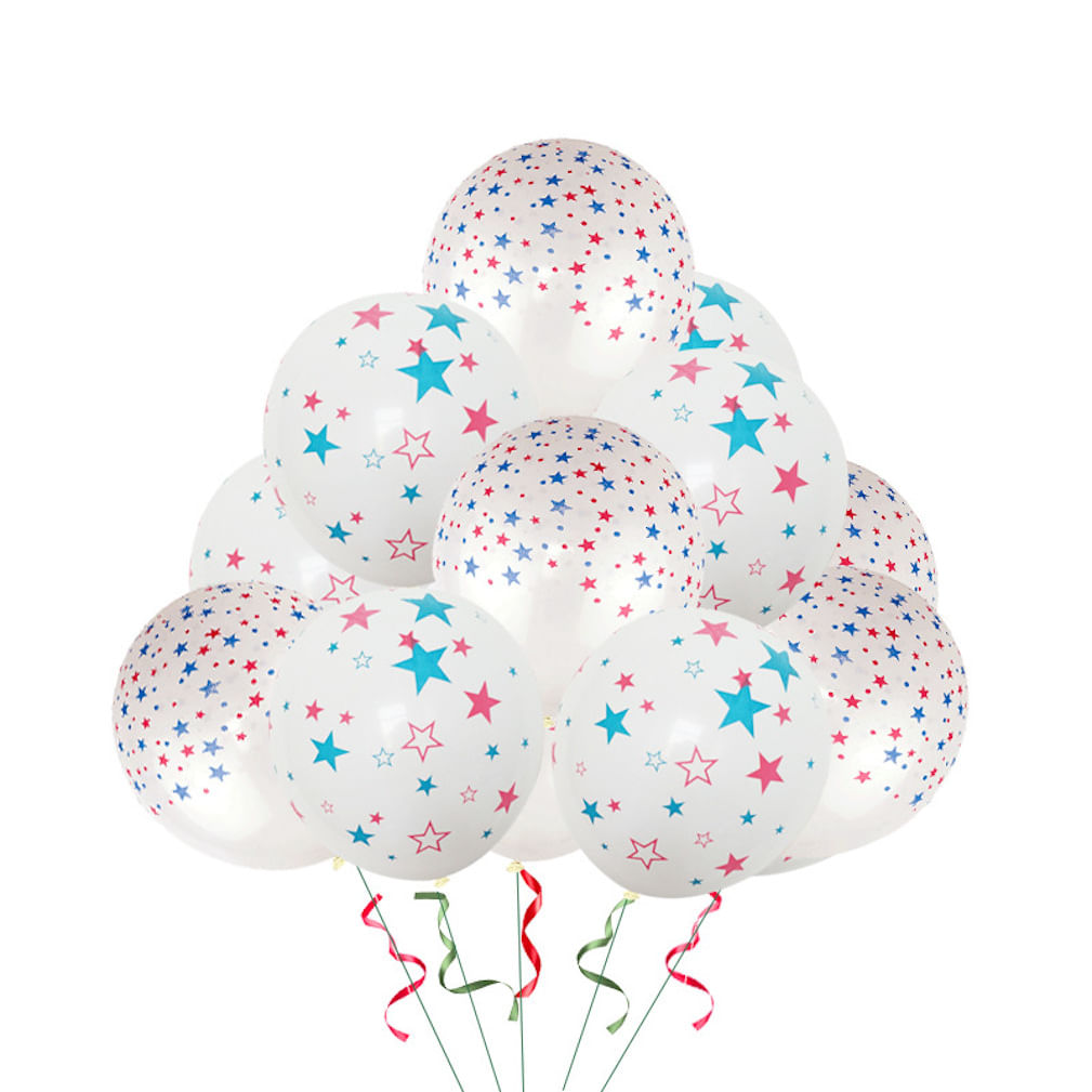 Kit De Balões De Festa 50 Balões De Látex De 30 Cm Com Estampa De Estrelas