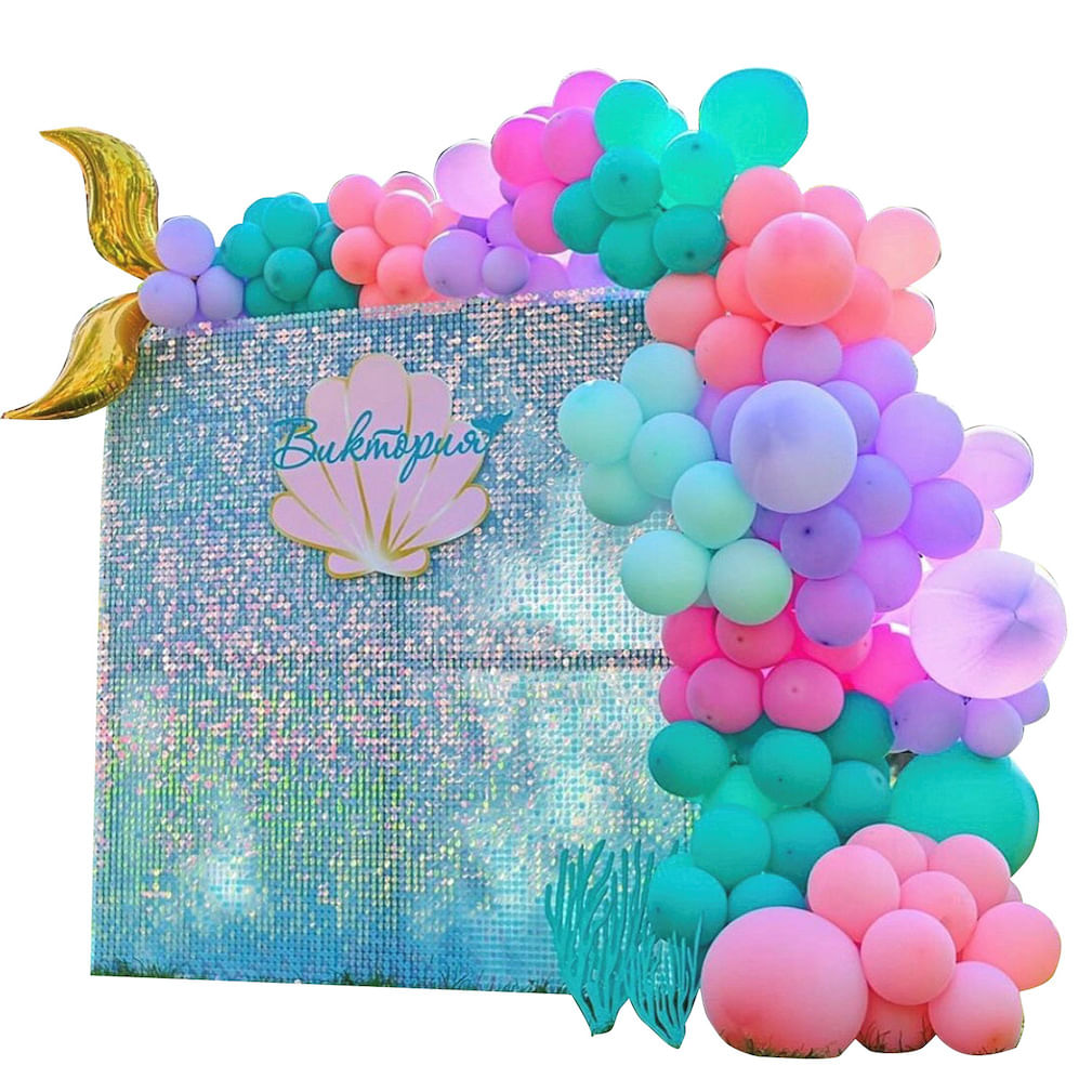 Kit Party Balloon Arch Garland 130 Unidades De Papel De Látex Mermaid