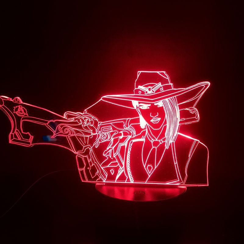 Luz Noturna 3D Led Overwatch Ashes Que Muda De Cor Para Crianças