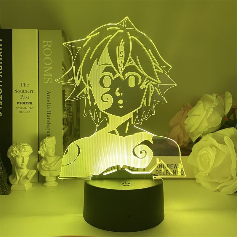 Luz Noturna Led 3d Meliodas Seven Deadly Sins Color Changing