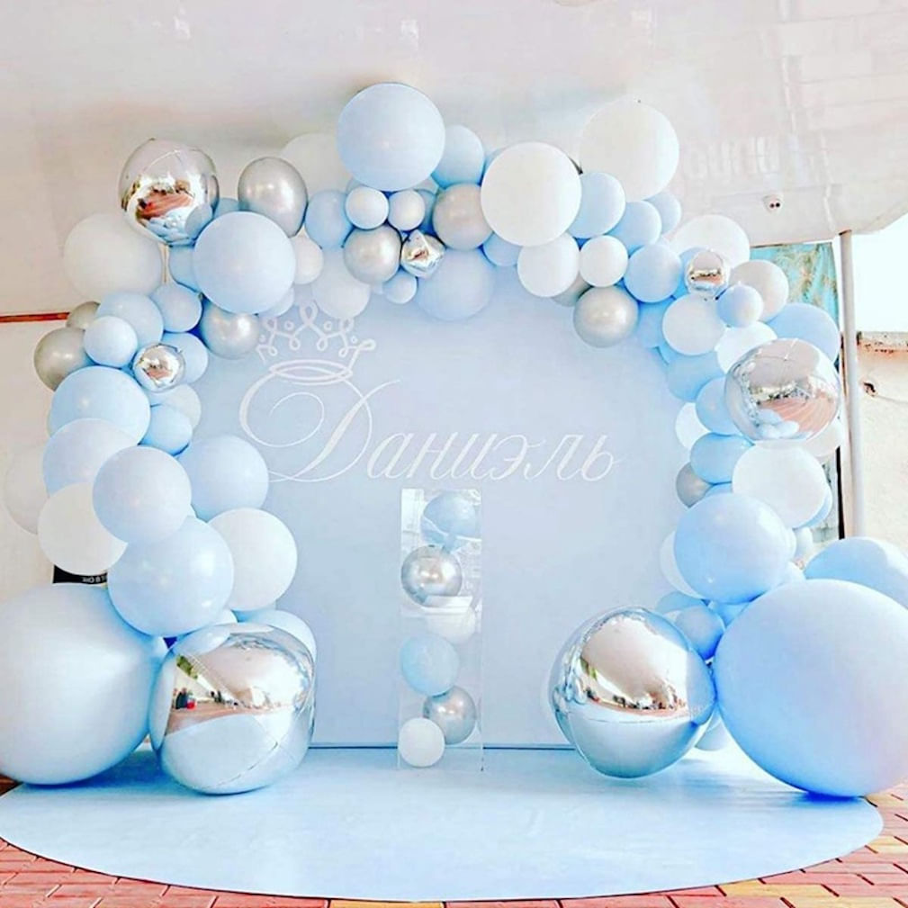 Kit Party Balloon Arch Garland, 141 Unidades De Bolsa De Látex Blue Sea