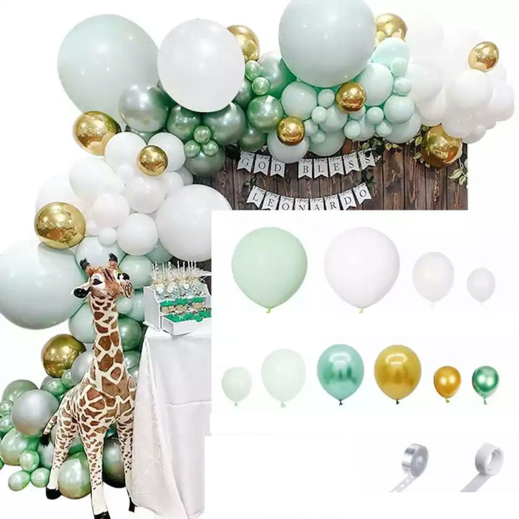 Kit Balloon Arch, 108 Unidades De Látex Festival Macarons Com Acesso