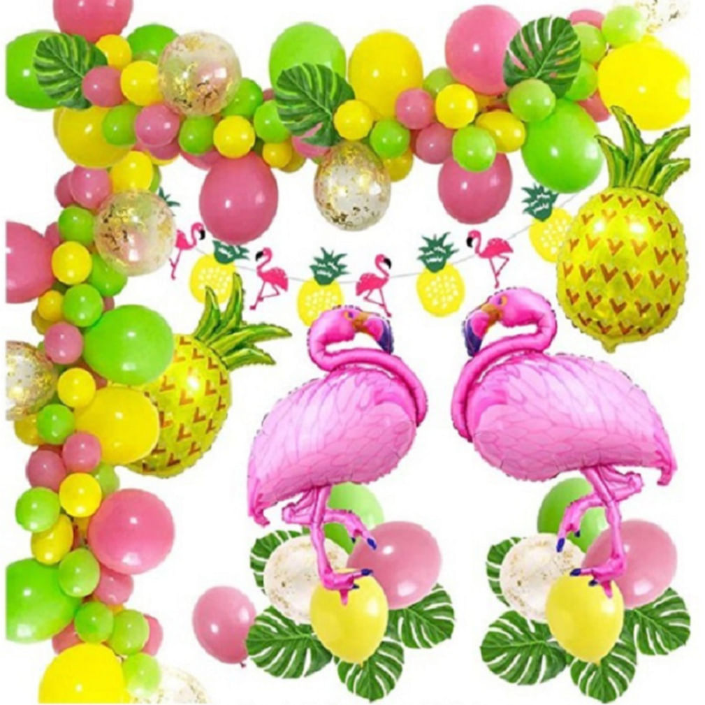 Kit Party Balloon Arch 43 Unidades De Verão Com Abacaxi Flamingo