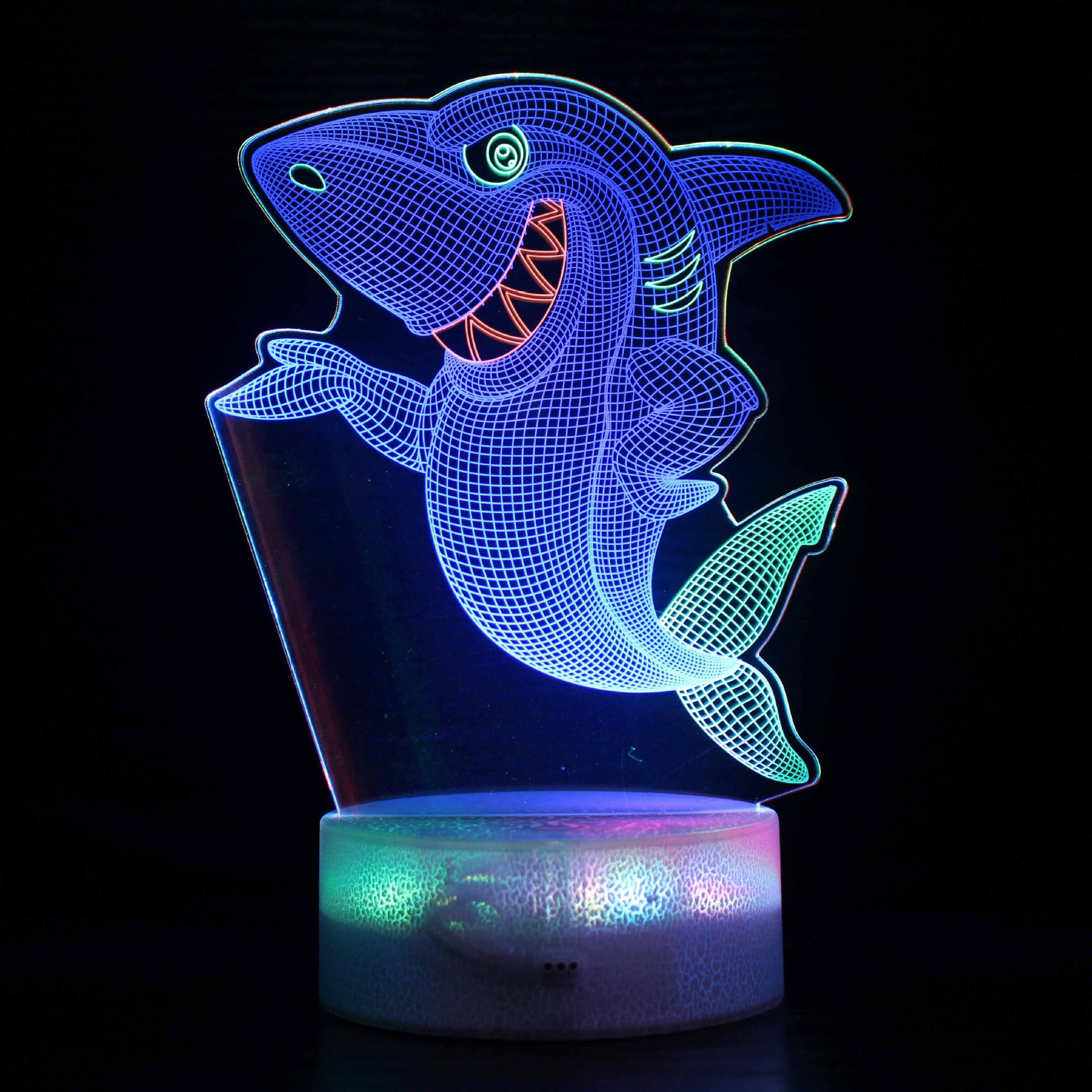 Mudança De Cor Led 3d Night Light Sharks Para Crianças E Crianças
