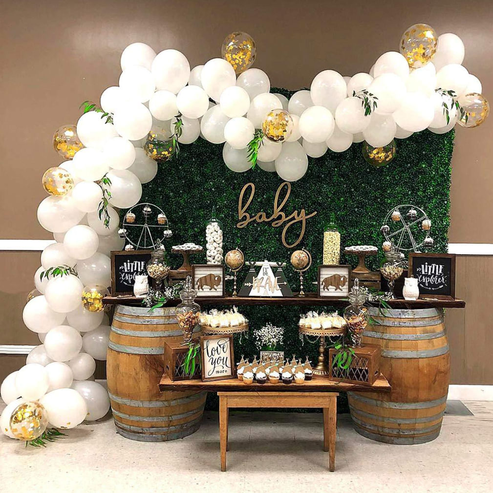 Kit Balloon Arch Garland 118 Unidades De Balões De Festa De Látex Brancos