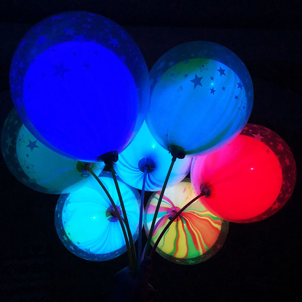 Balões Led De 12 Polegadas E 50 Unidades Com Bastão Para Festas De Fim De Ano E Aniversário
