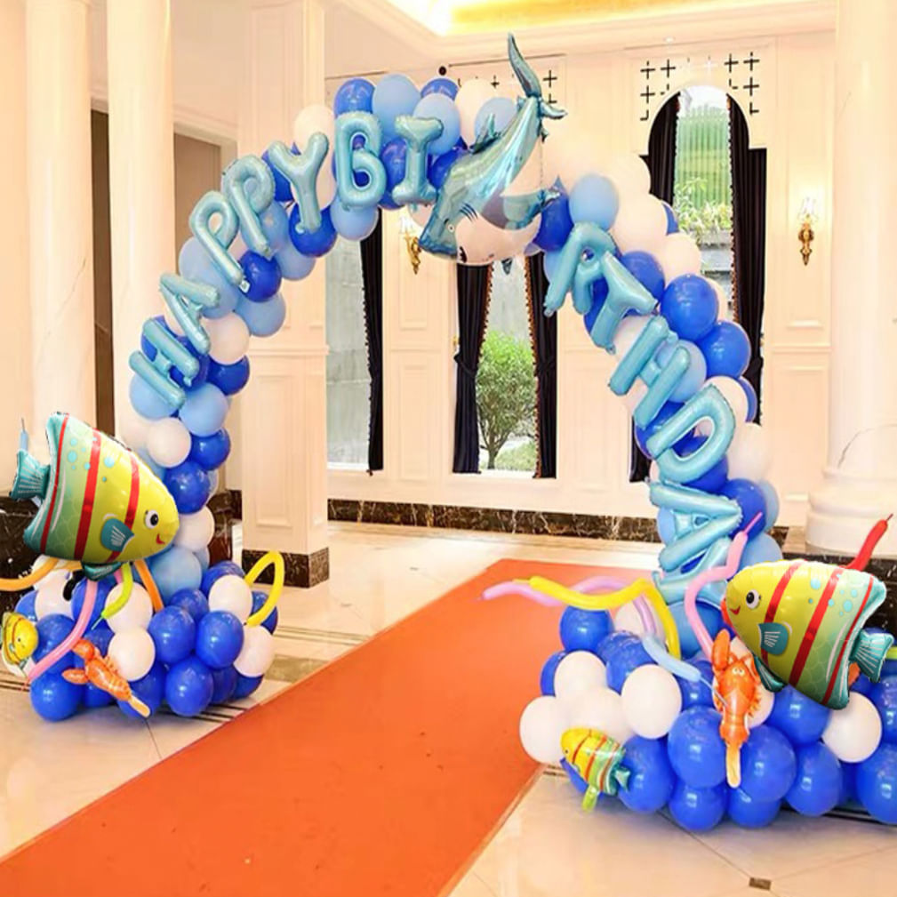 Kit Balloon Arch Garland, 251 Unidades De Balões De Látex Para Peixes Marinhos