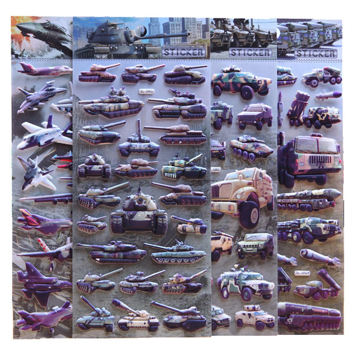 Adesivos 3d Puffy Tank Aircraft Cannons Para Crianças