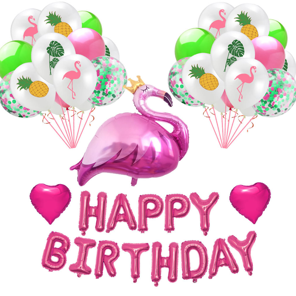 Kit De Decoração De Balões De Aniversário Latex De Abacaxi X34