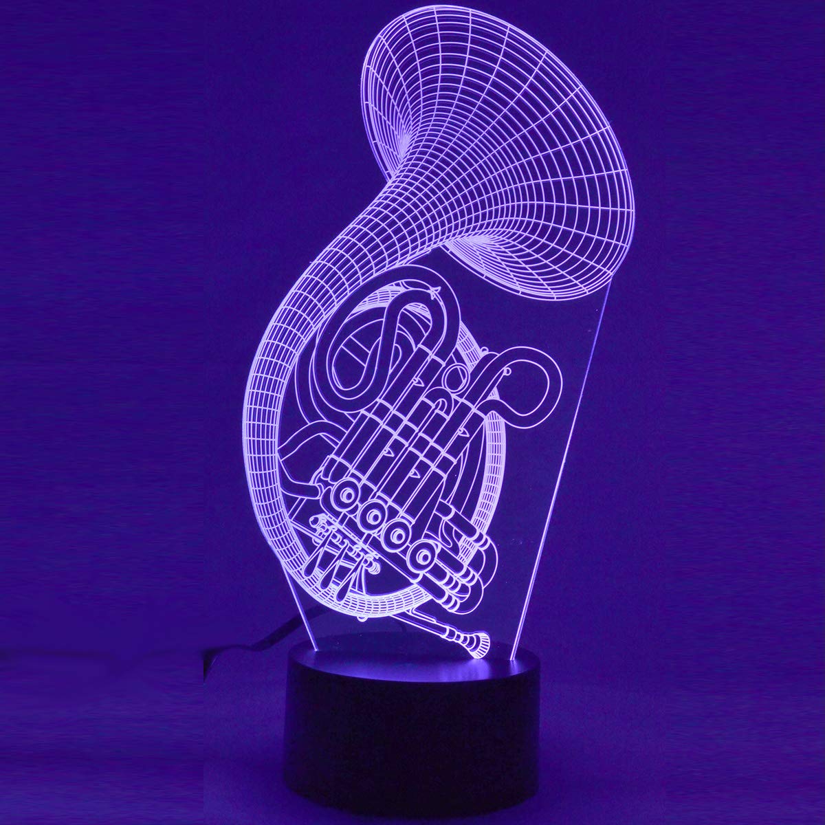 Lámpara Alberts Gifts Trompa Francesa 3d Led Con 7 Cambios De Color