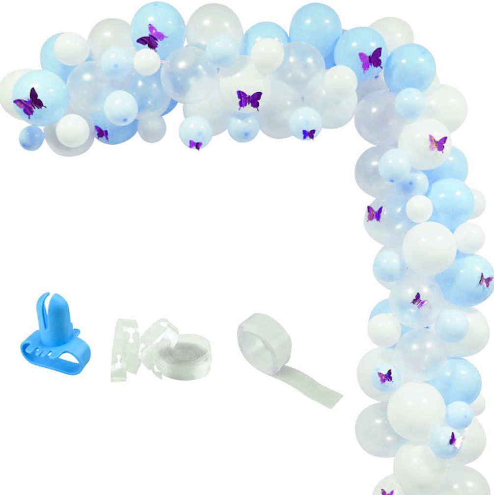 Kit Party Balloon Arch Garland, 114 Unidades De Látex Azul Com Acesso