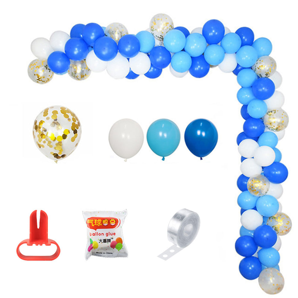 Kit Party Balloon Arch Garland, 212 Unidades De Confetes De Látex Azul