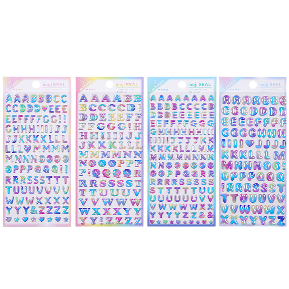 Adesivos Puffy Shine Rainbow English Letter 3d Para Crianças X4