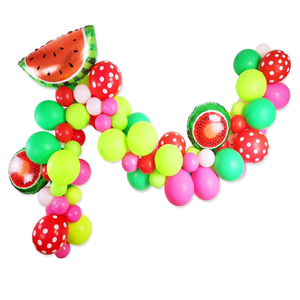 Kit Party Balloon Arch Com Tema De Melancia, 134 Unidades Com Bola De Látex