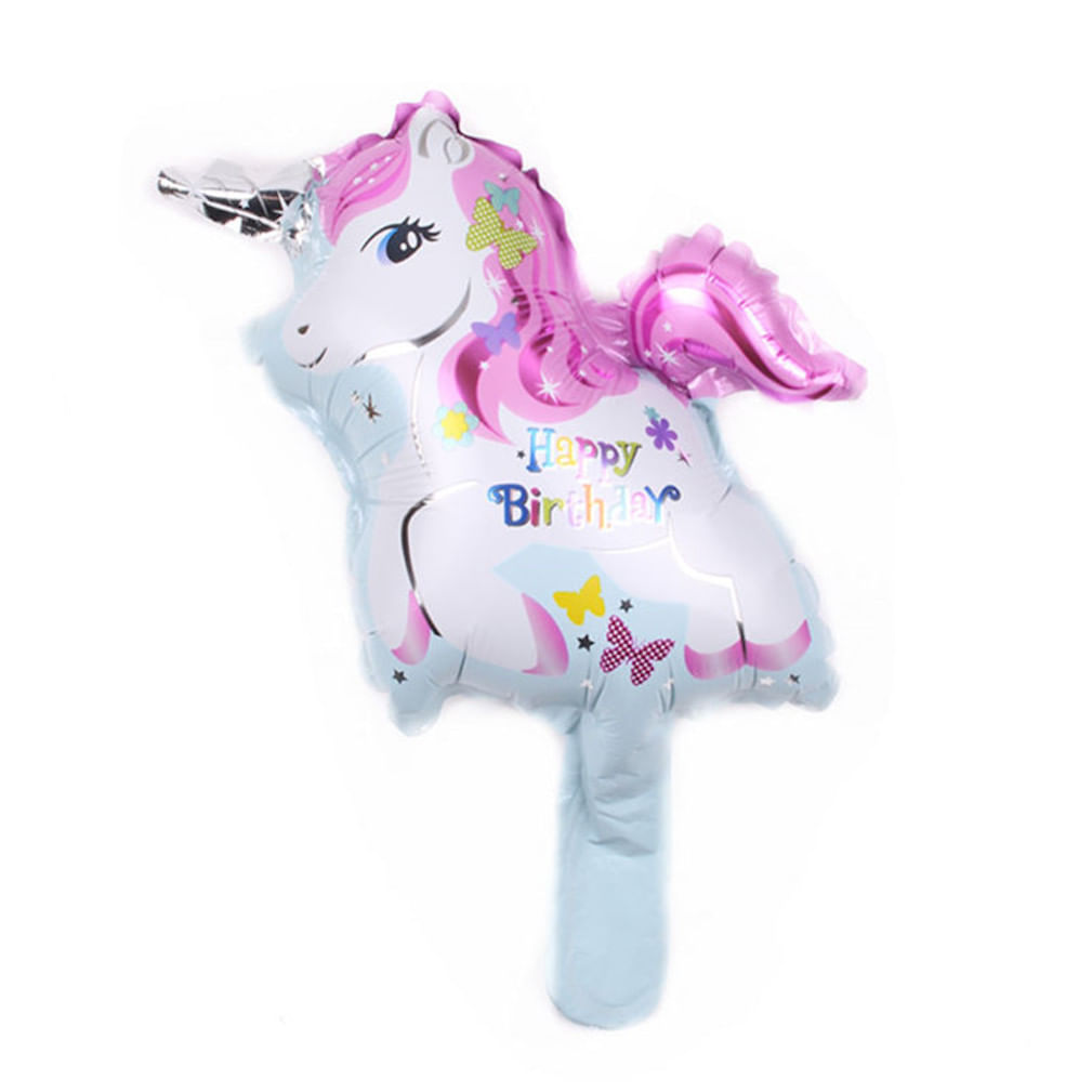 Balão De Decoração Mylar Unicorn 40cm Festa De Feliz Aniversário