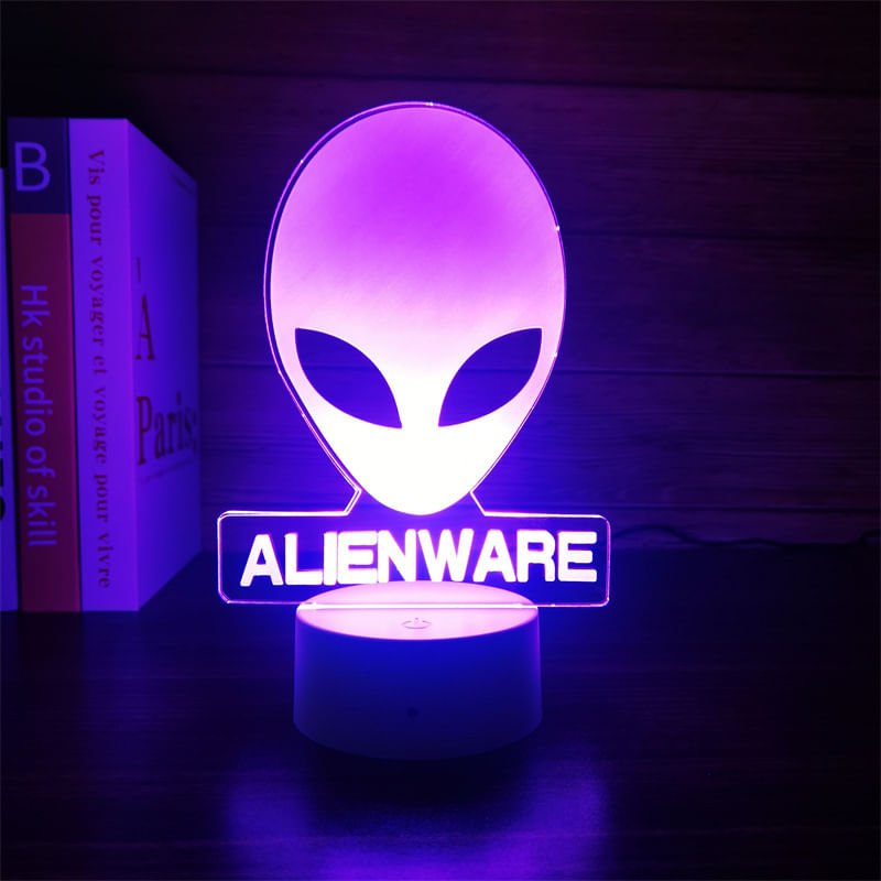 Night Light Republic Of Gamers Alien 3d Led Que Muda De Cor