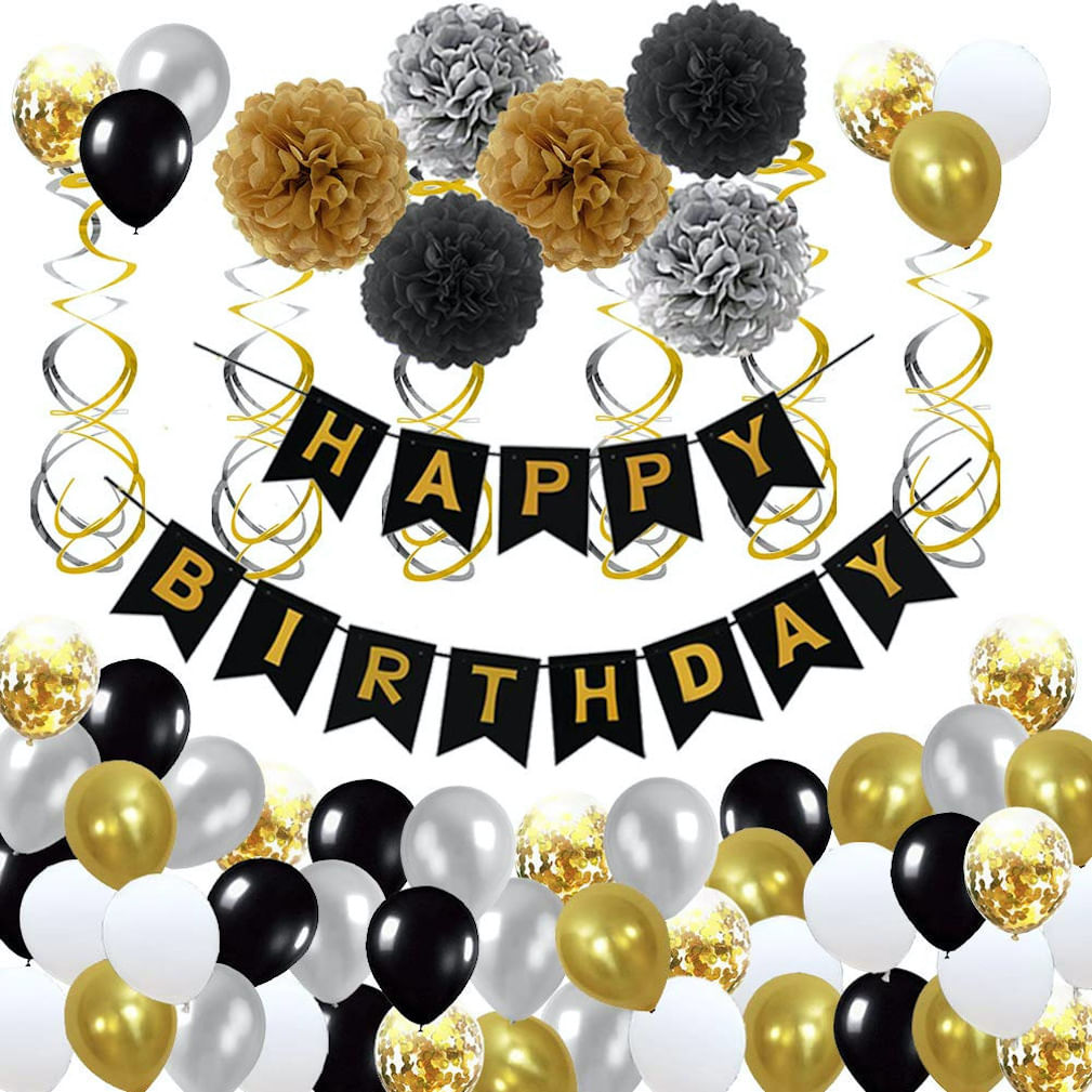 Kit De Balões De Aniversário Feliz Aniversário 71 Unidades De Balões De Látex