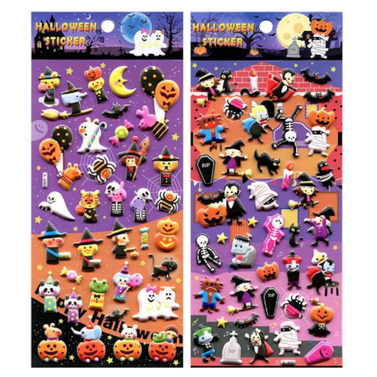 Adesivo 3d Puffy Halloween Day Bubble 9x19cm - 2 Folhas