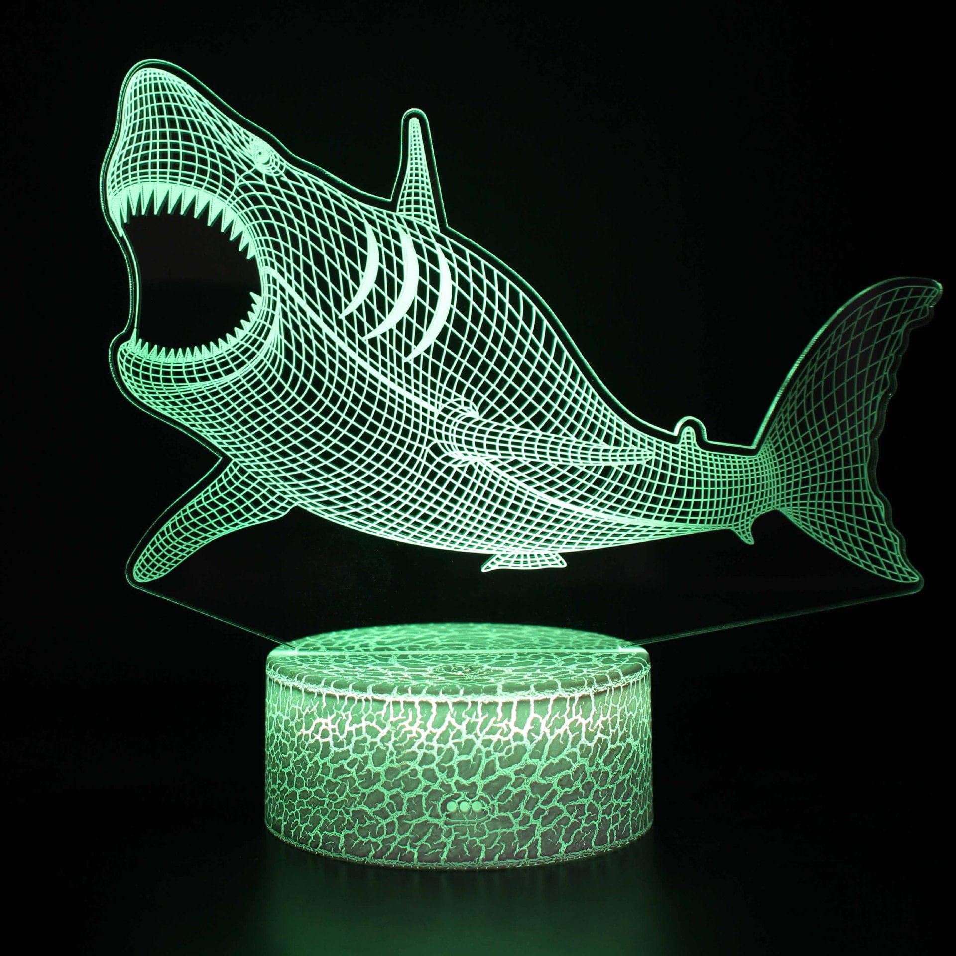 Mudança De Cor Led 3d Night Light Sharks Para Crianças E Crianças