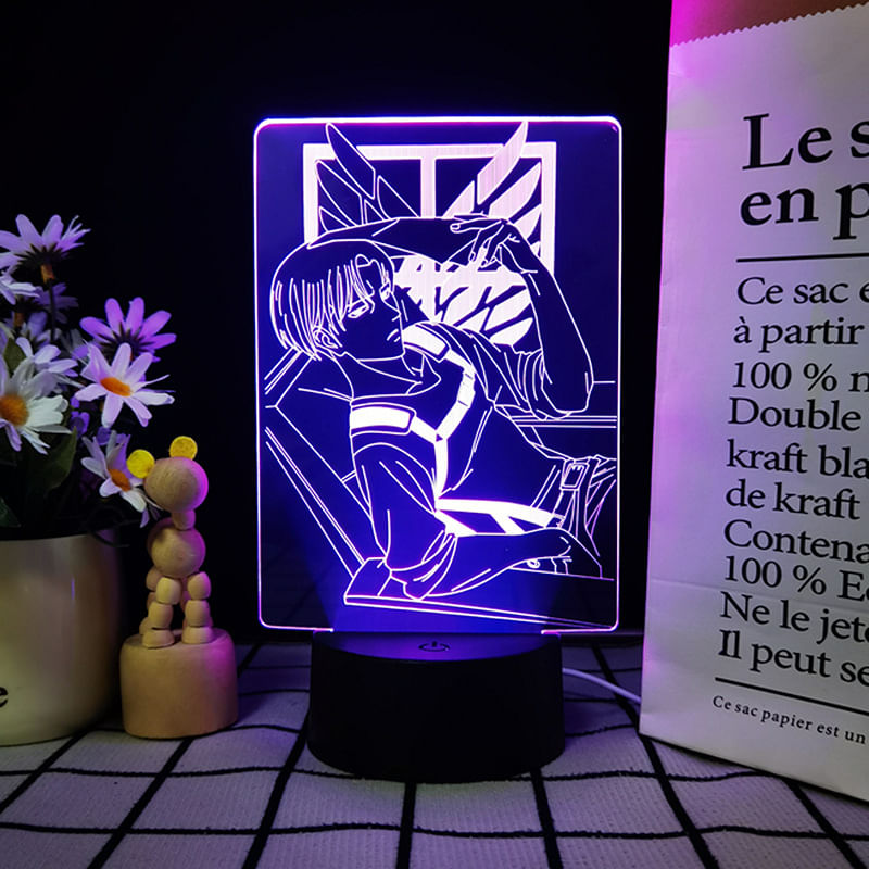 Luz Noturna Led 3d Attack On Titans Levi's Ackermans Color C