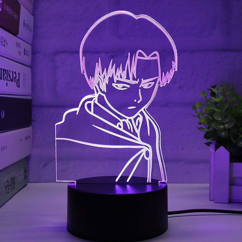 Luz Noturna Led 3d Attack On Titans Levi's Ackermans Color C