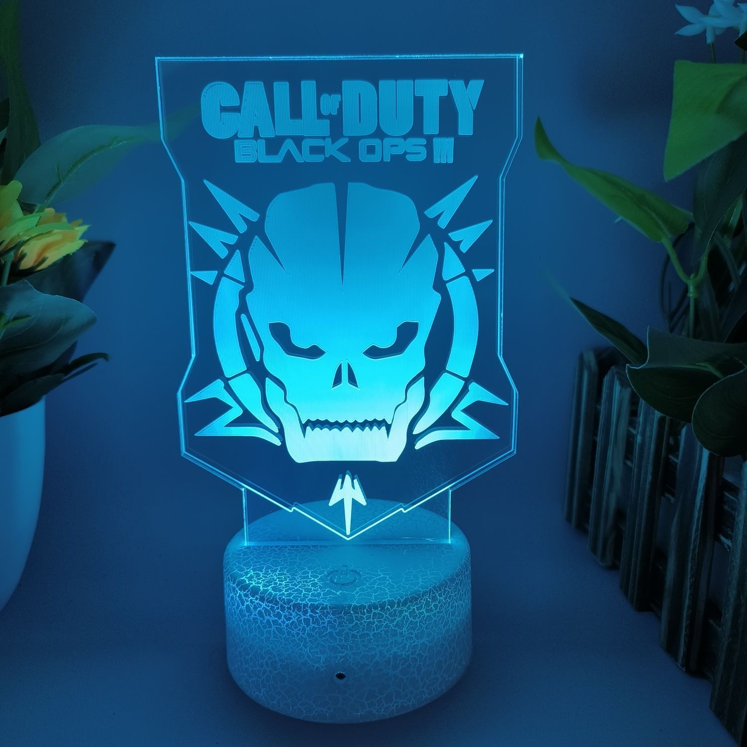 Luz Noturna Led 3d Que Muda De Cor Call Of Duty Black Ops