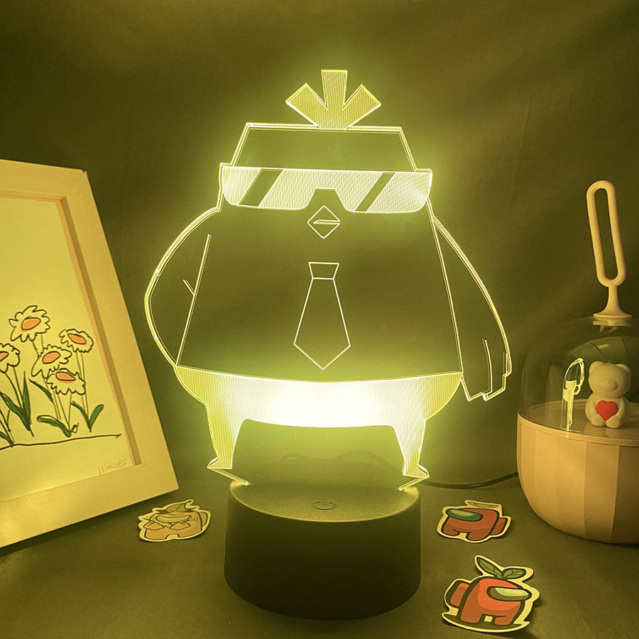 Luz Noturna 3D Led Sevens Ji Dabaos Scissors Que Muda De Cor