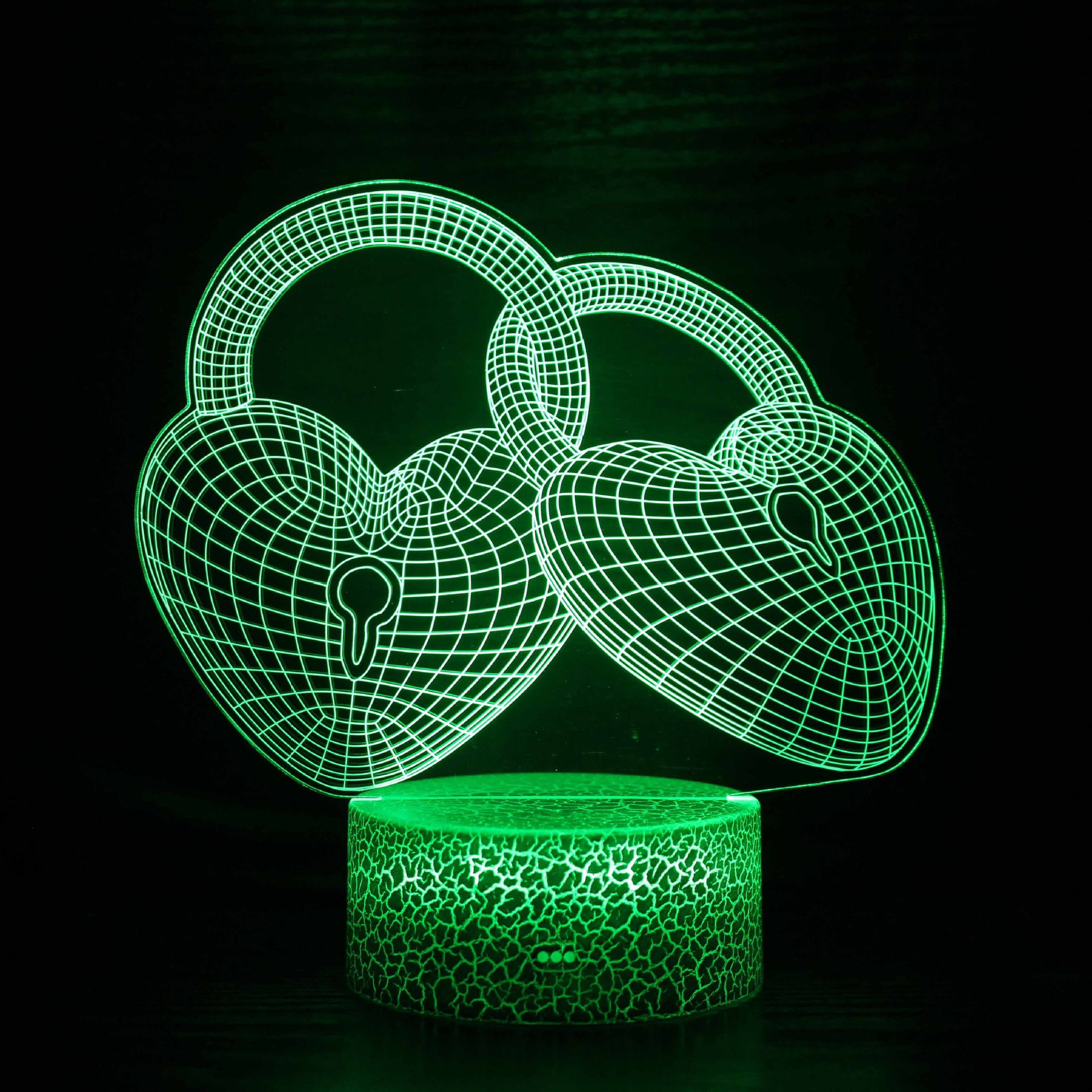 3D Led Night Lights Lovers Bloqueia A Mudança De Cor Para Crianças