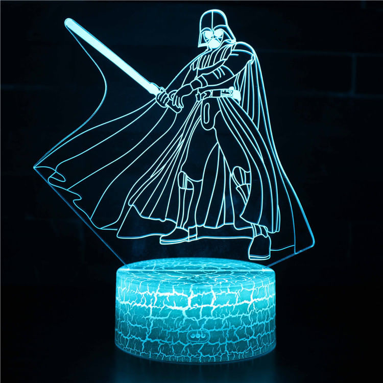 Luz Noturna Led 3d Darth Vader Anakin Skywalker Mudança De Cor