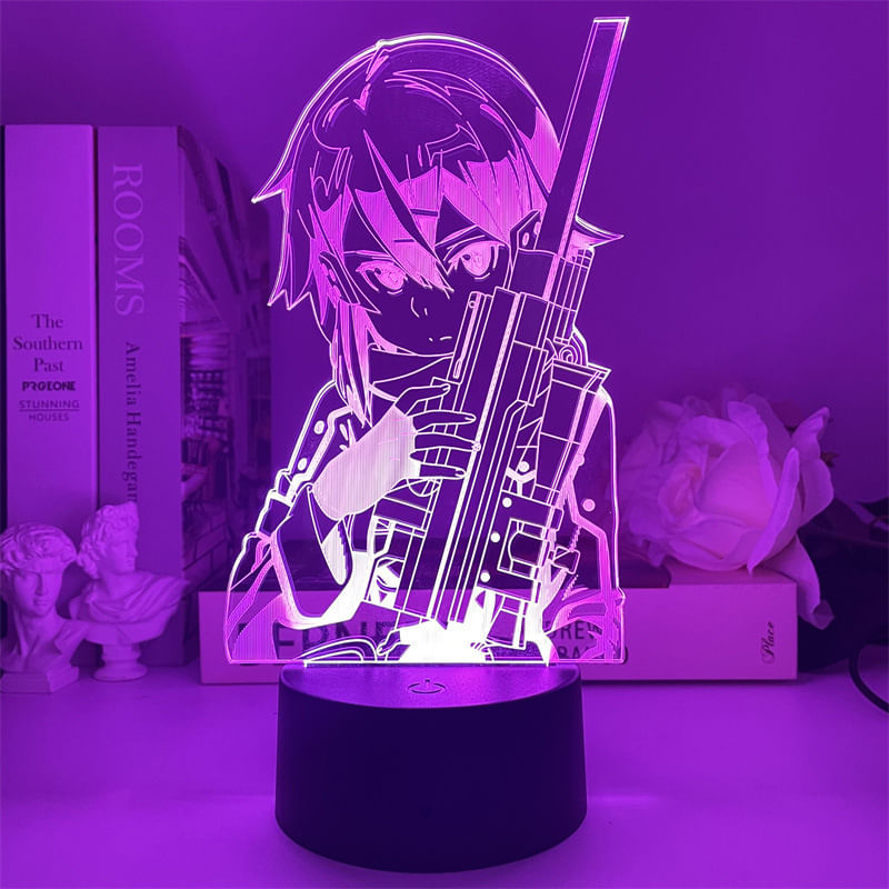 Luz Noturna Led 3d Sword Art Online Asada Shino Para Crianças