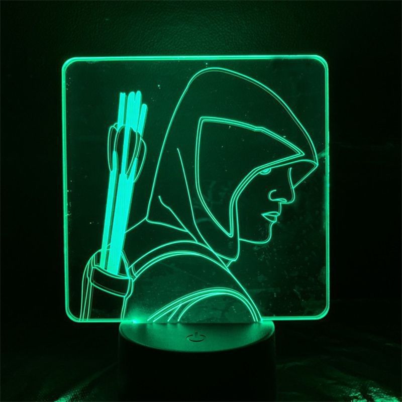 Night Light Greens Arrows 3d Com Mudança De Cor Led Para Crianças