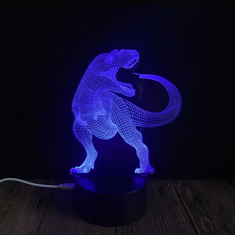 Led Night Light Dinosaur 3d Que Muda De Cor Para Crianças Com Base