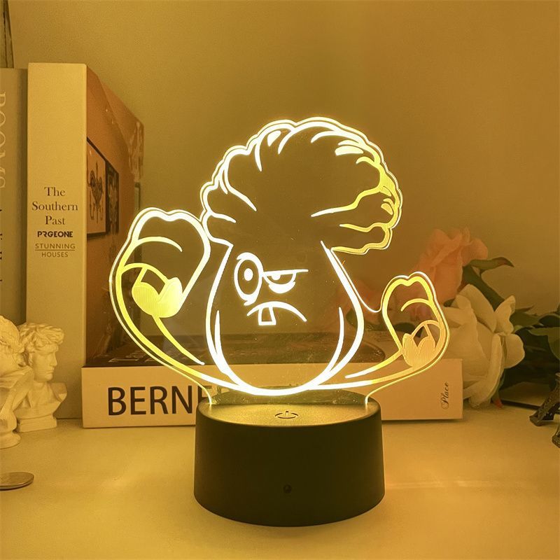 Luz Noturna Led 3d Plants Vs Zombies Bonk Choy Que Muda De Cor