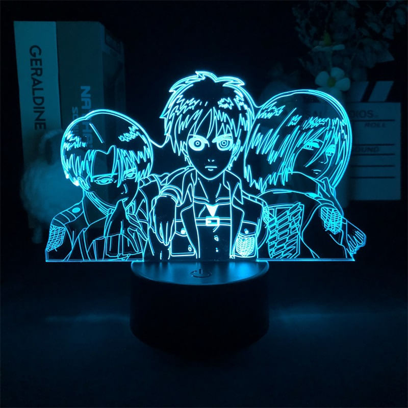 Luz Noturna Led 3d Attack On Titans Levi Ackerman Reiner Braun